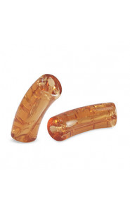 Acrylic Tube bead 34x11mm crackled Copper brown